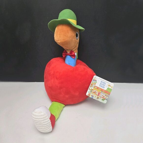 Kohls Cares Lowly Worm Apple Plush 12” Richard Scarry Busy World of Busytown NEW - Picture 5 of 14